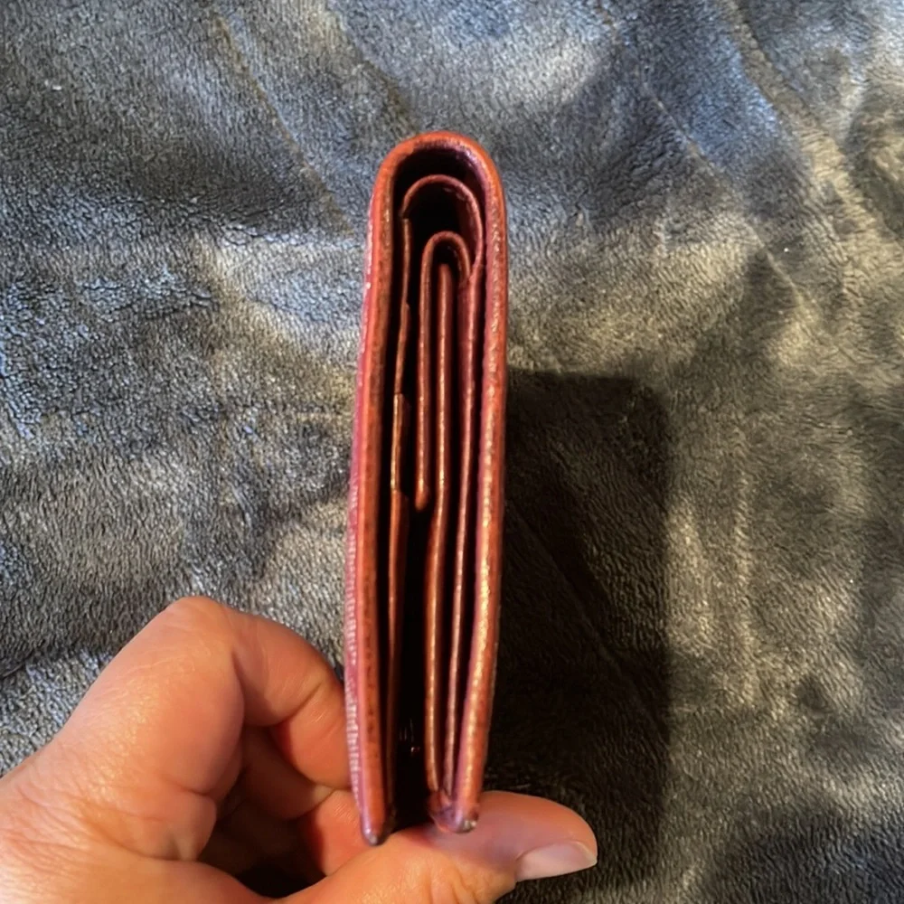 Christian Dior Monogram compact wallet in red